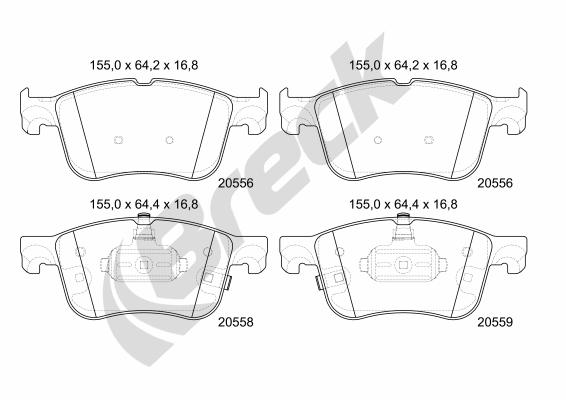 Set placute frana,frana disc 20556 00 701 00 BRECK